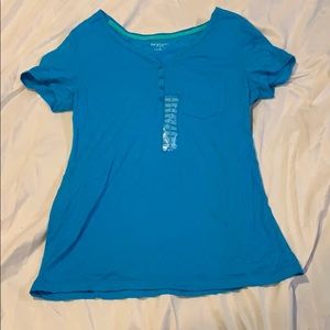 Never worn Blue button tee